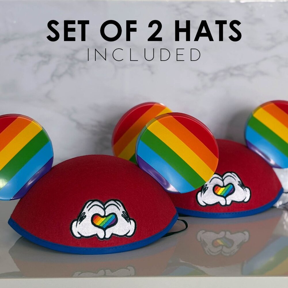 NEW Disney Mickey Mouse Ears Hat Rainbow Adult Pride Disneyland Parks LGBTQ Love